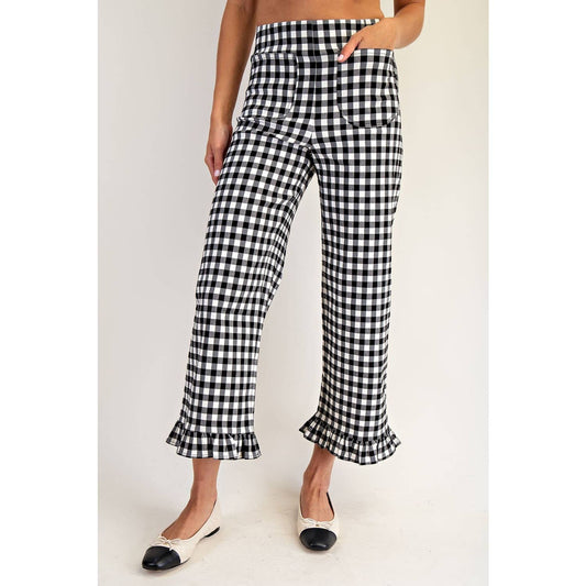 Gingham Straight Leg Pants