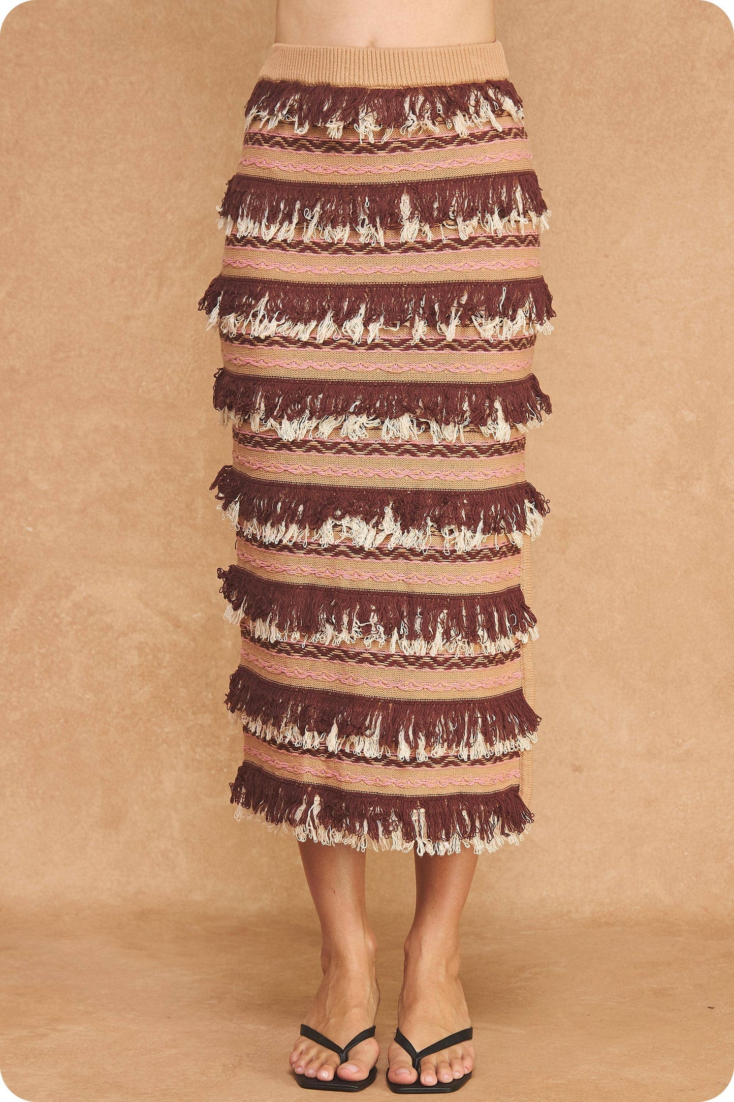 Fall Fringe Sweater Top/Skirt Set