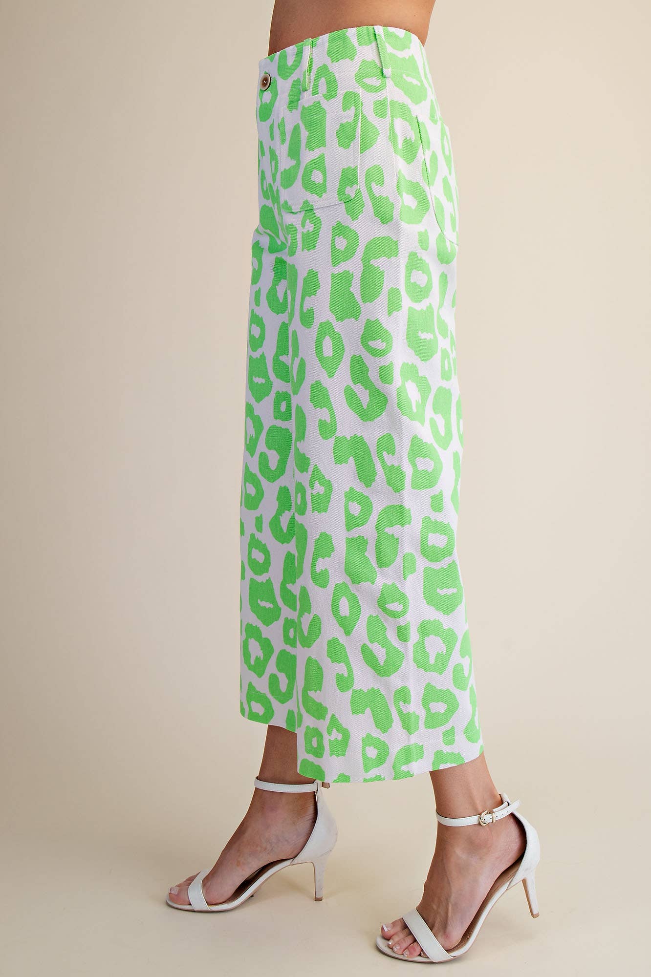 Colette Neon Green Leopard Pant