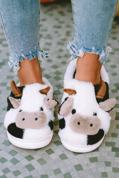 Animal Cow Plush Slippers