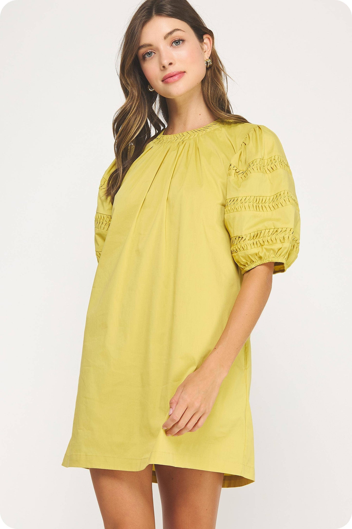 Reverse Pintuck Mini Dress