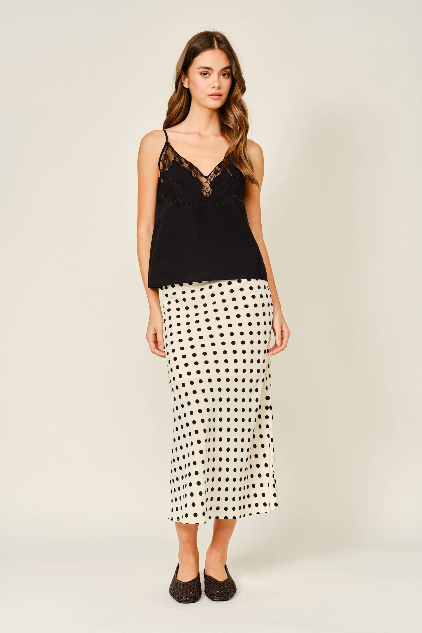 Polka Dot Midi Skirt