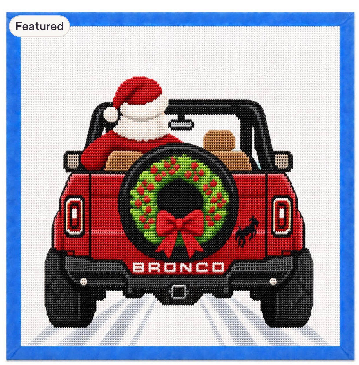 Santa’s Bronco Needlepoint Canvas