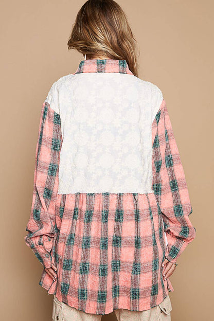 POL Flannel & Lace Shirt