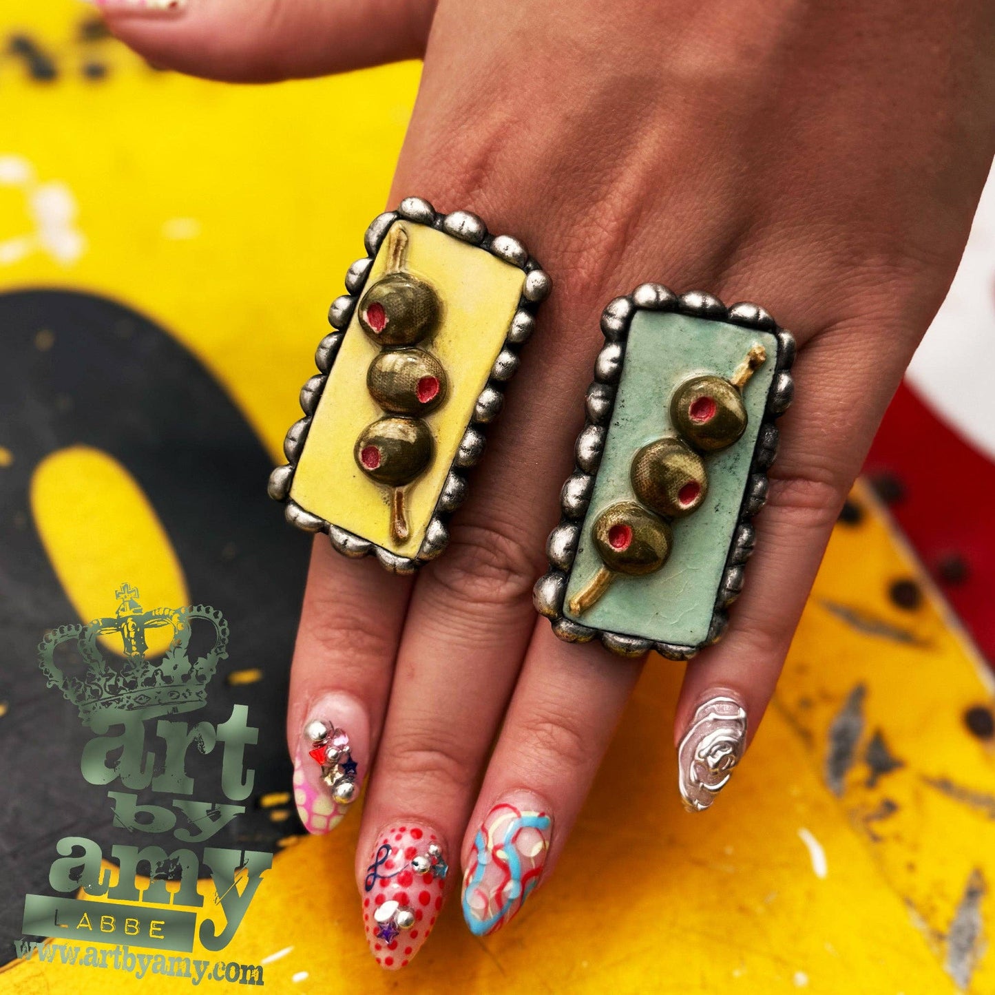 Olive You Adjustable Ring