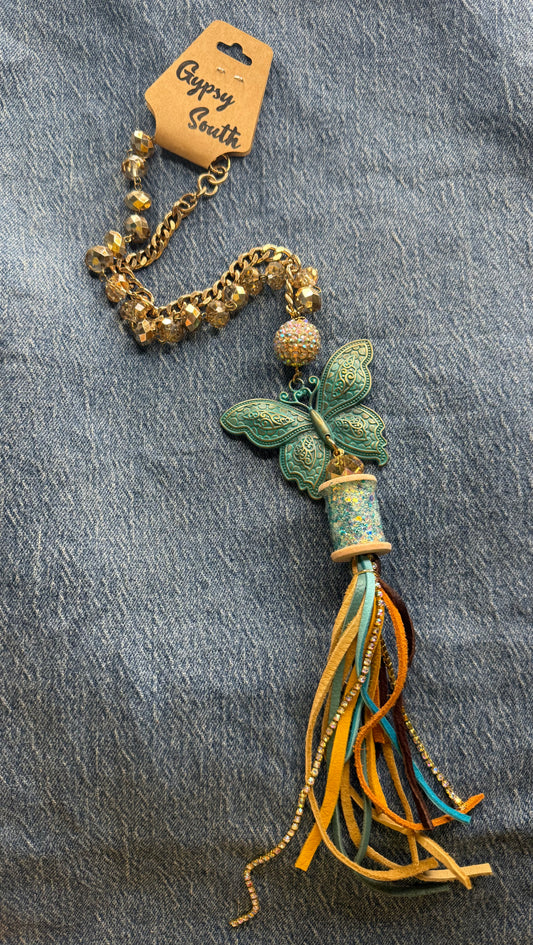 Gypsy South Butterfly Spool Necklace