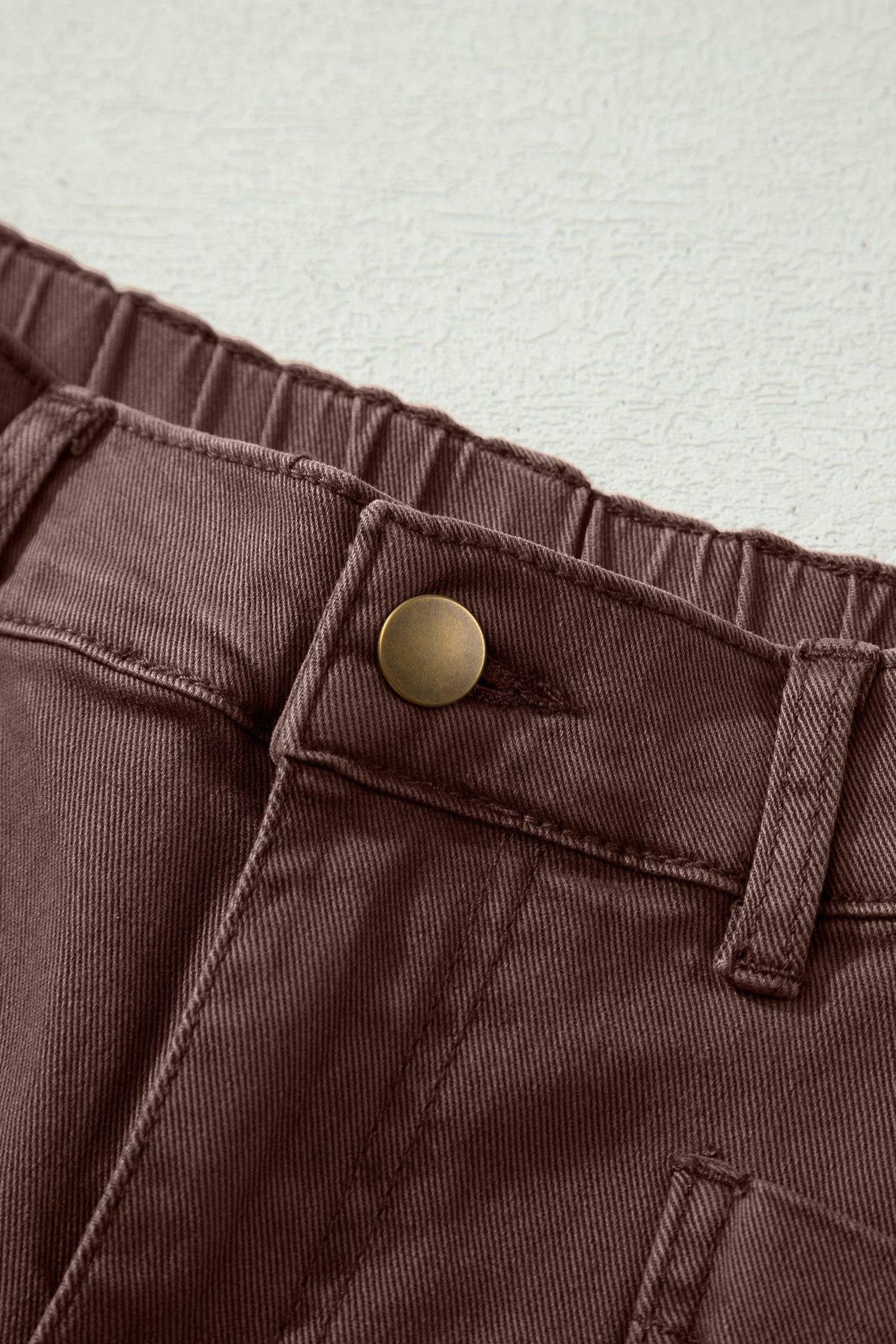 Solid Color Square Patch Pocket Ankle-length Barrel Jeans