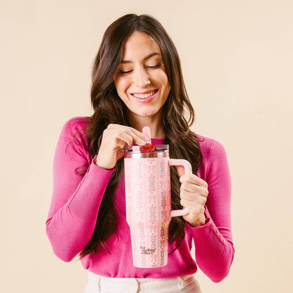 40 oz Lifestyle Flip Straw Tumbler-Oh So Fancy Pink