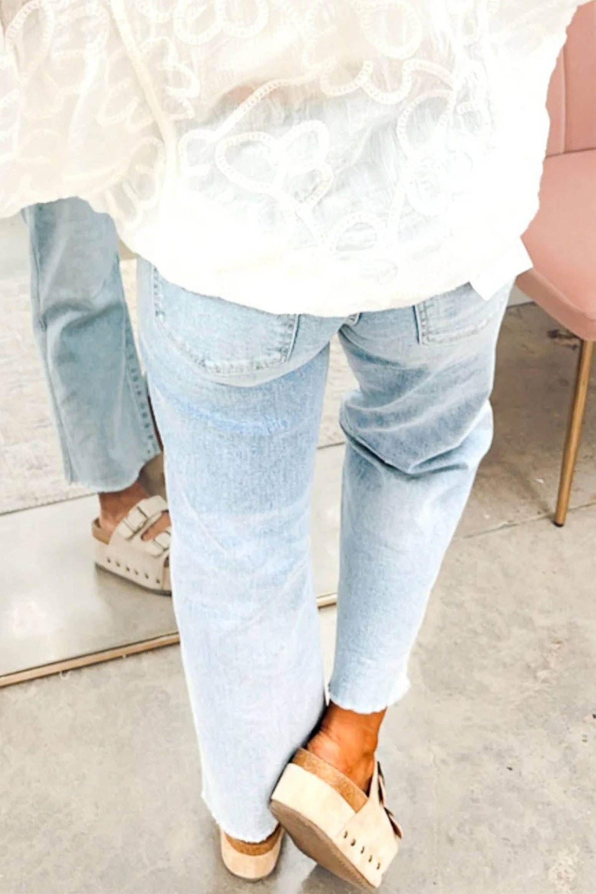 Sequin Game Day Patched Rugby Pattern Shift Jeans
