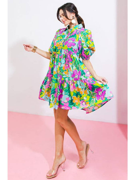 Vibrant Feels Floral Dress