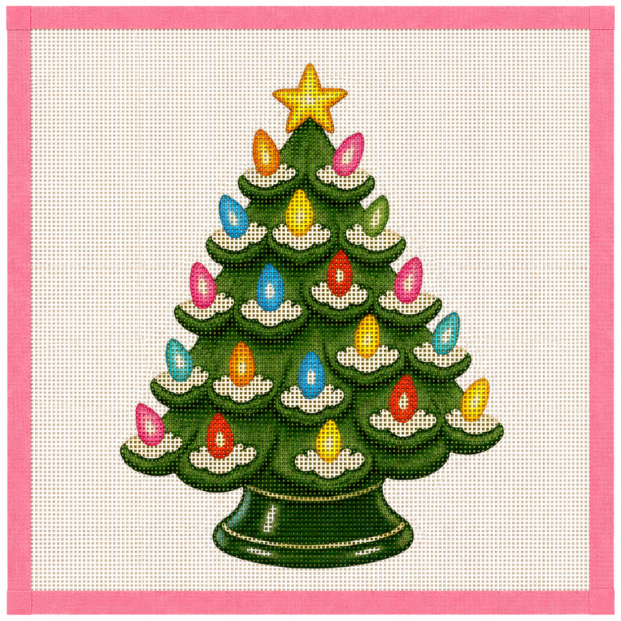 Ceramic Christmas Tree Needlepoint Canvas