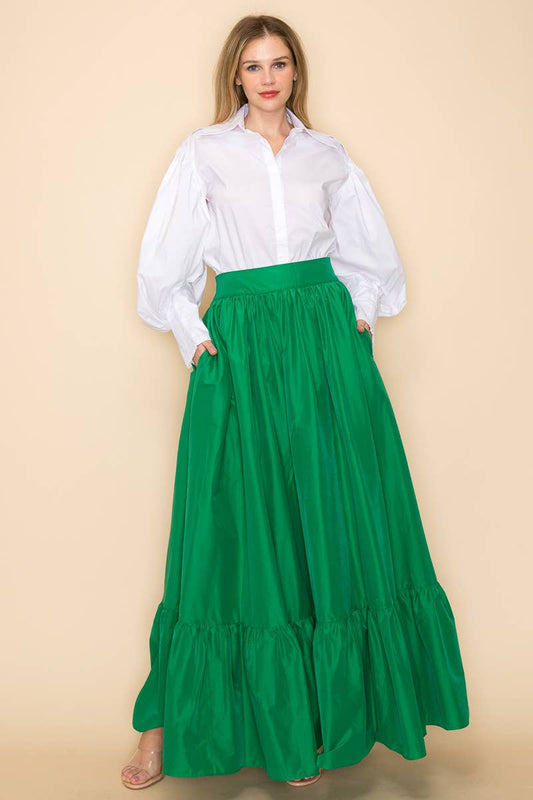 Green with Envy Maxi Skirt