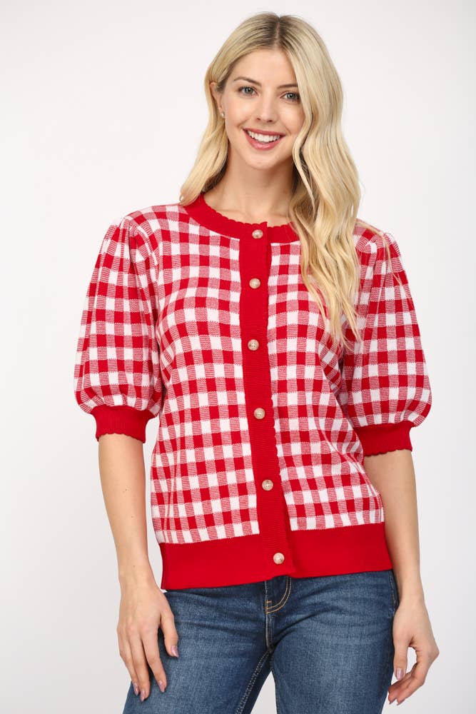 Love Me Always Gingham Cardigan