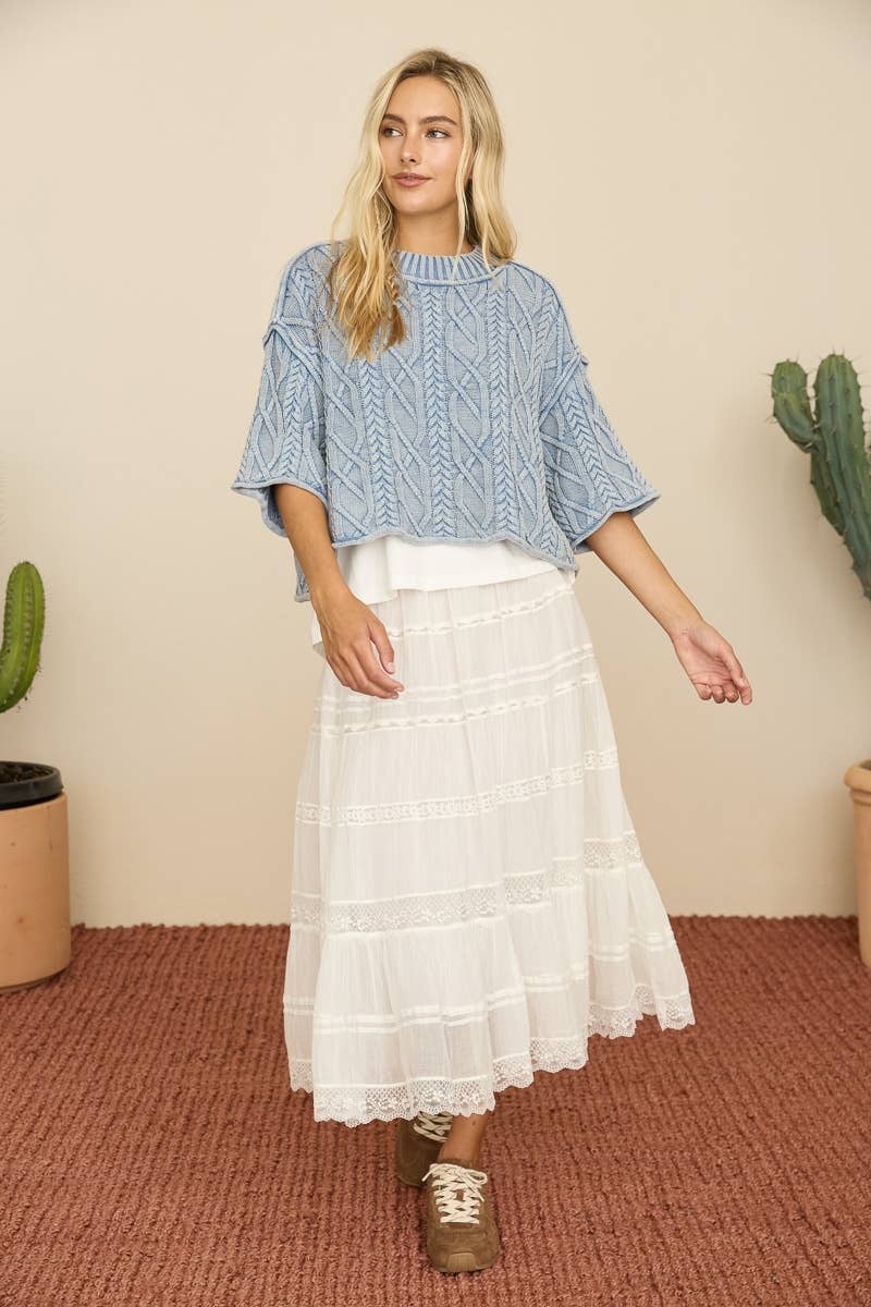 Denim Blue Oversize Sweater