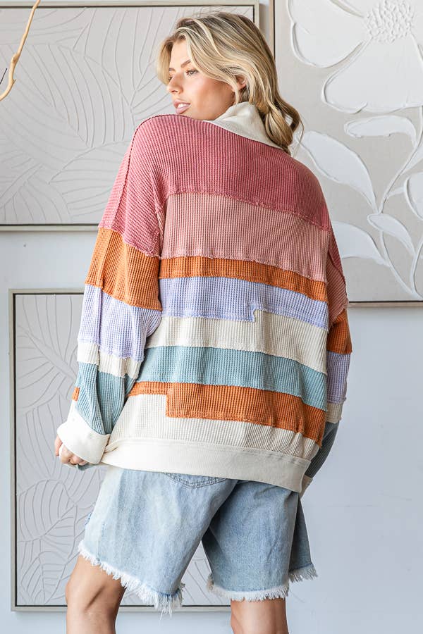 Color Block Oversized Pullover