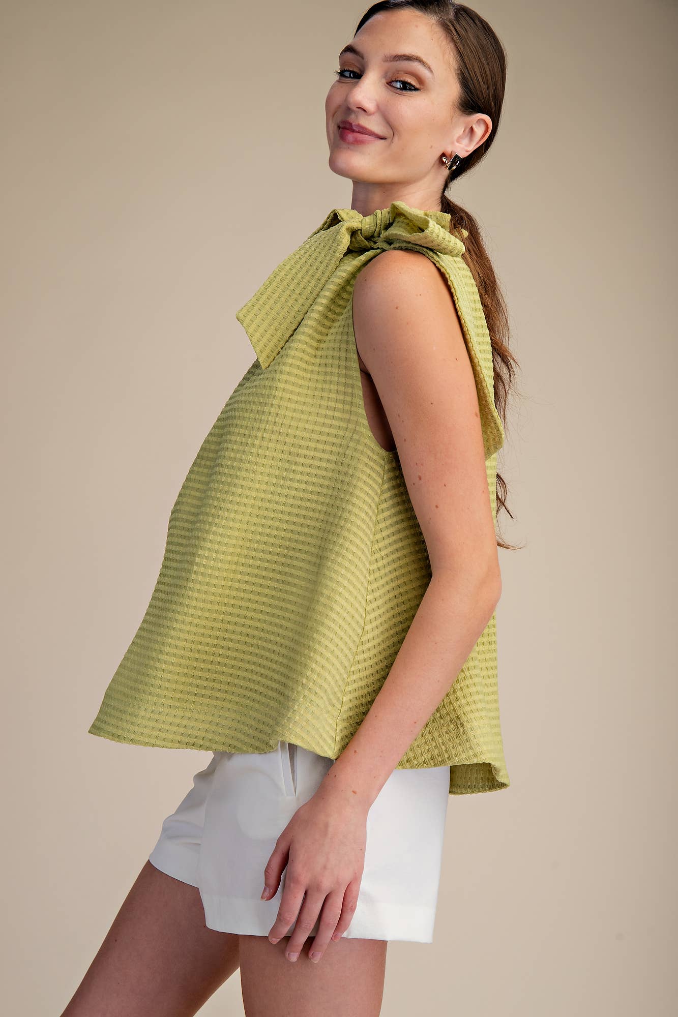 The Lane Tie Neck Flowy Top