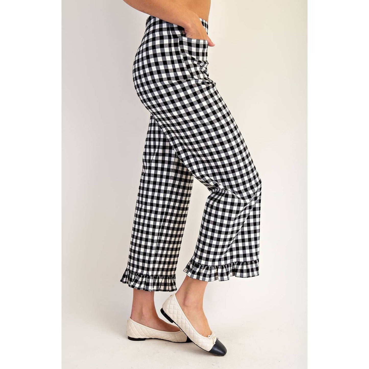 Gingham Straight Leg Pants