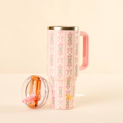 40 oz Lifestyle Flip Straw Tumbler-Oh So Fancy Pink