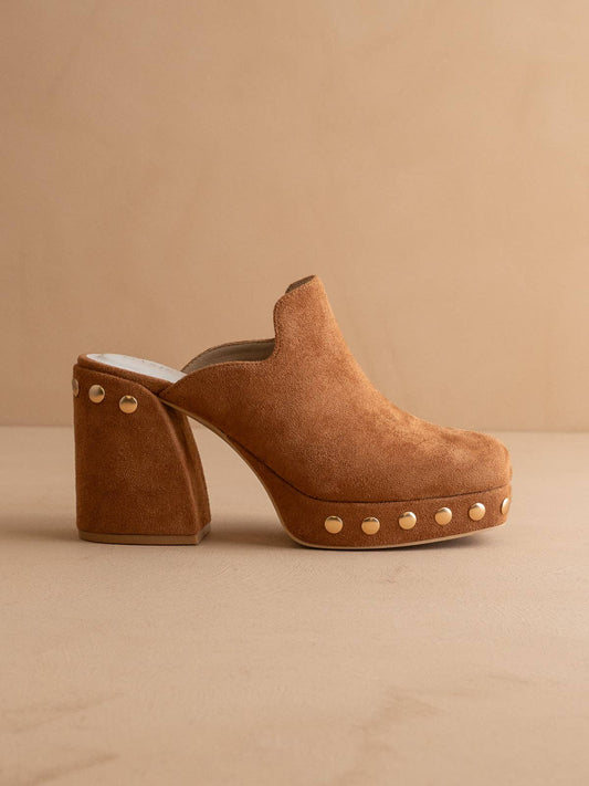 The Sierra Caramel Platform Clog Mule