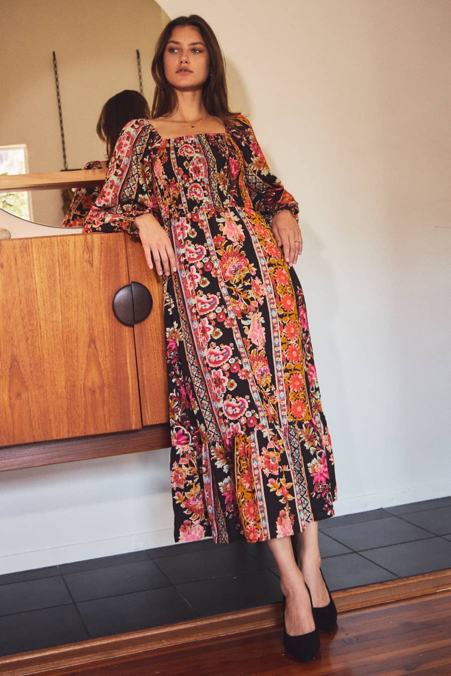 Floral Printed Bohemian Maxi Dress