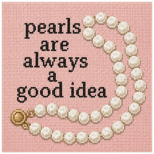 Pearls Printed Needlepoint Canvas