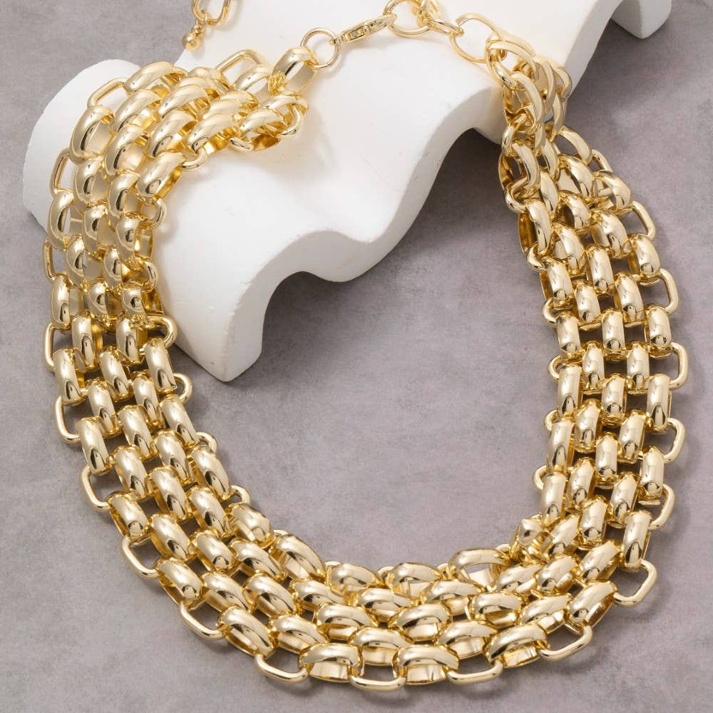 Chunky Layered Gold Chain Necklace