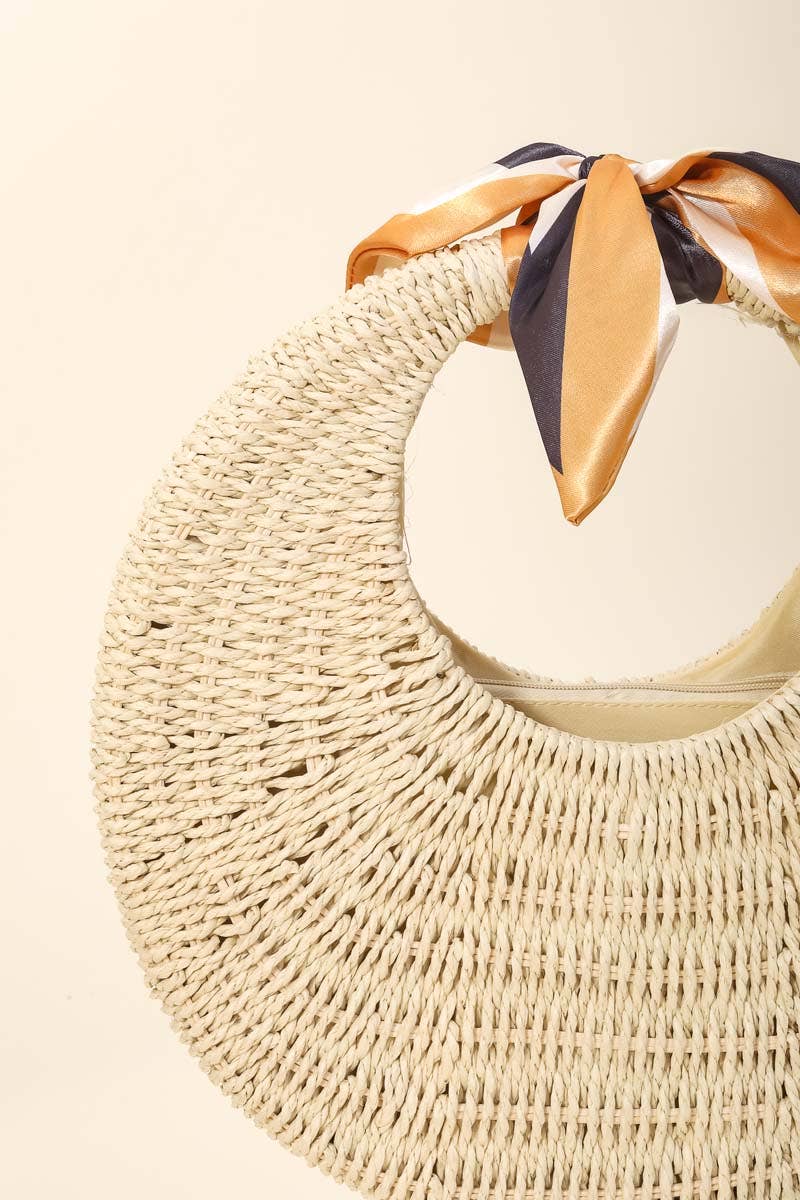 Round Straw Braided Circle Bag