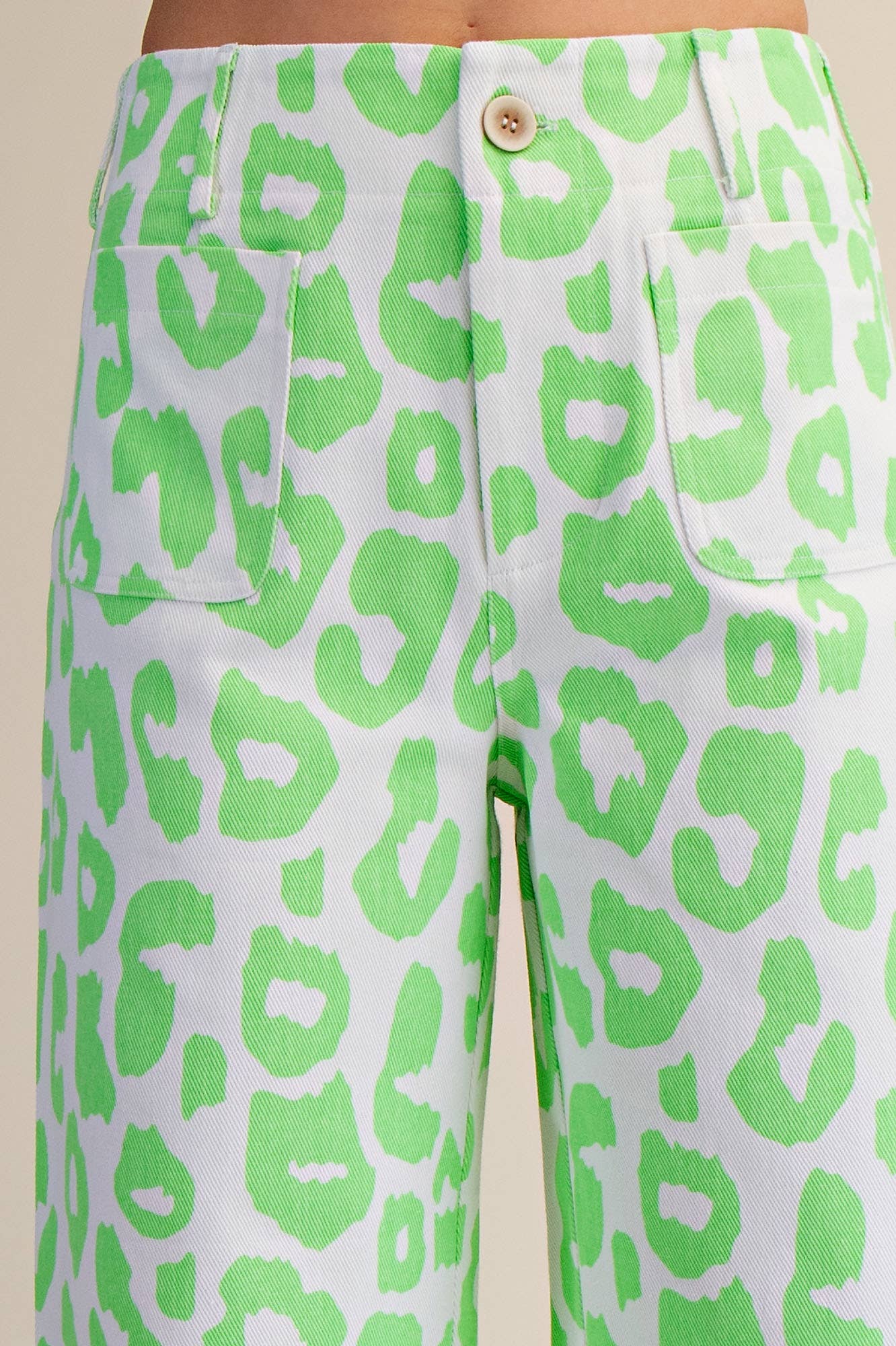 Colette Neon Green Leopard Pant