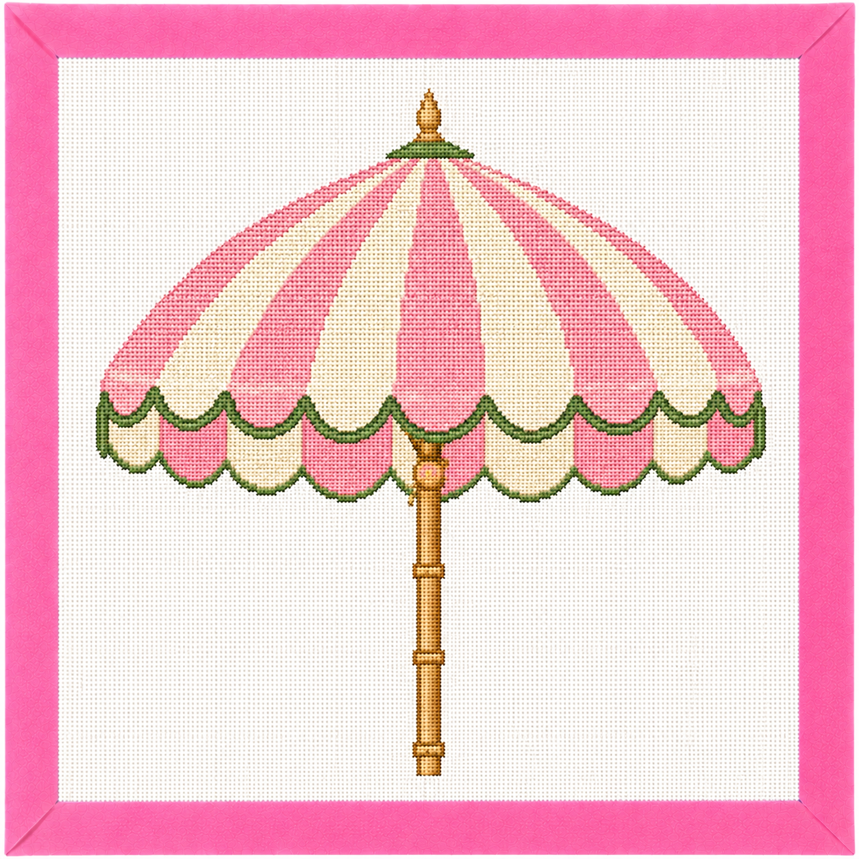 Palm Beach Cabana Stripe Umbrella Needlepoint Canvas