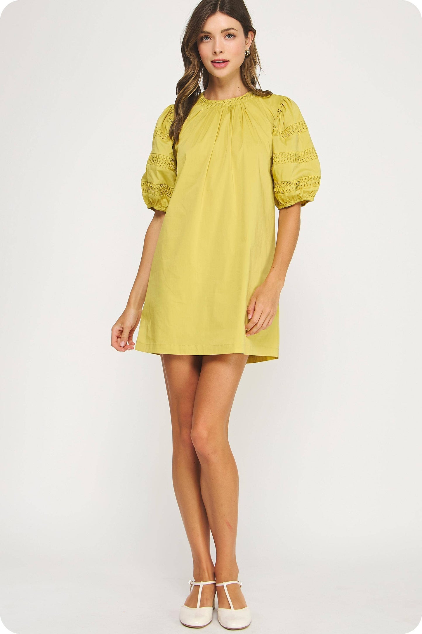 Reverse Pintuck Mini Dress