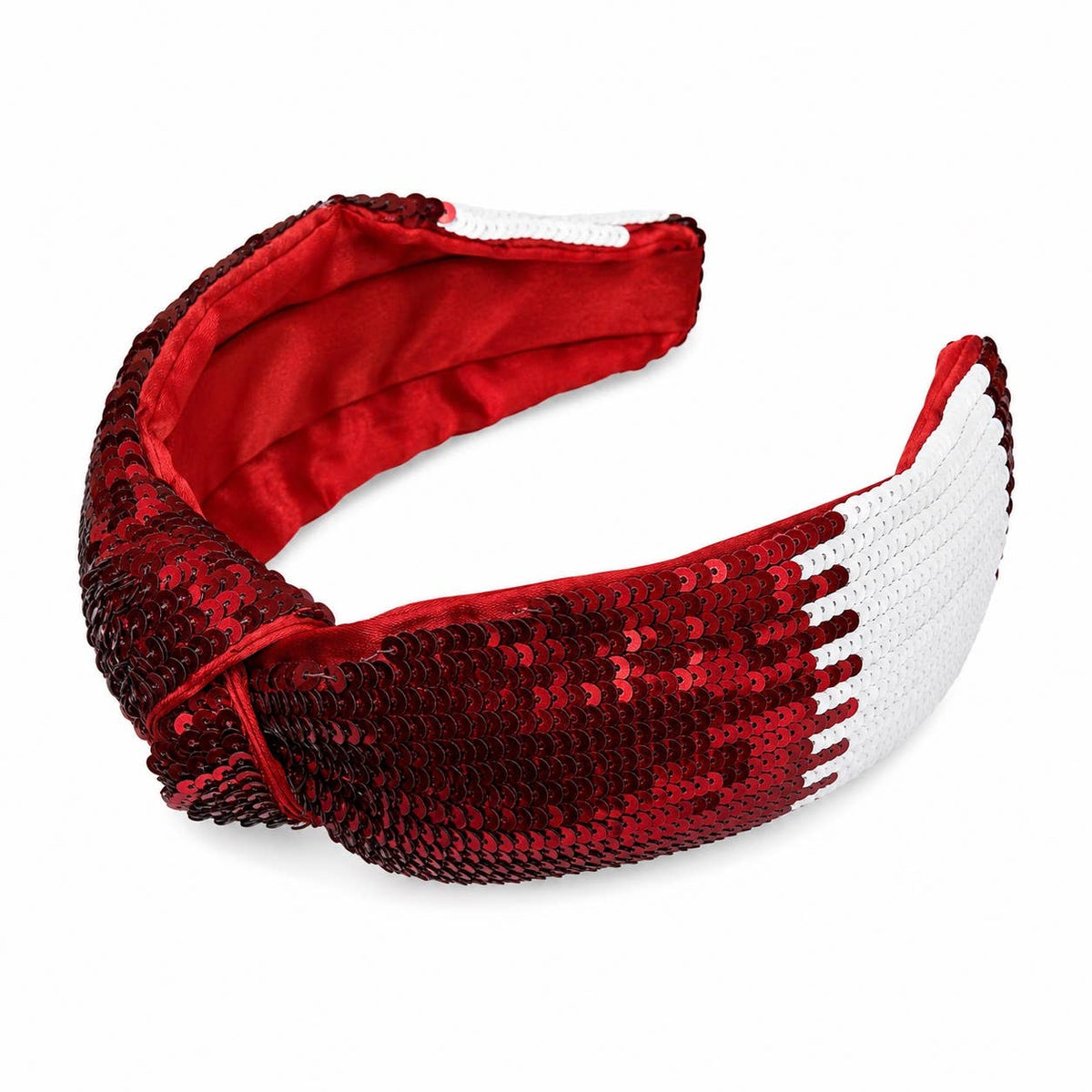 Burgundy/White Game Day Sparkling Sequin Headband
