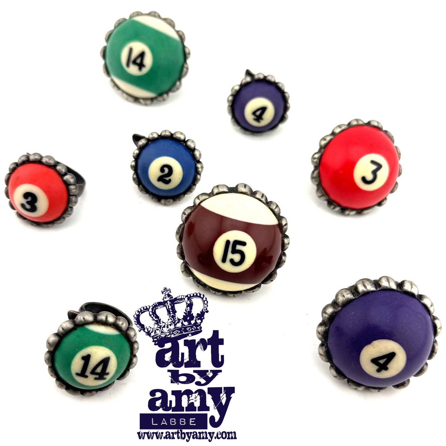 Billiard Ball 14 Stripes Ring