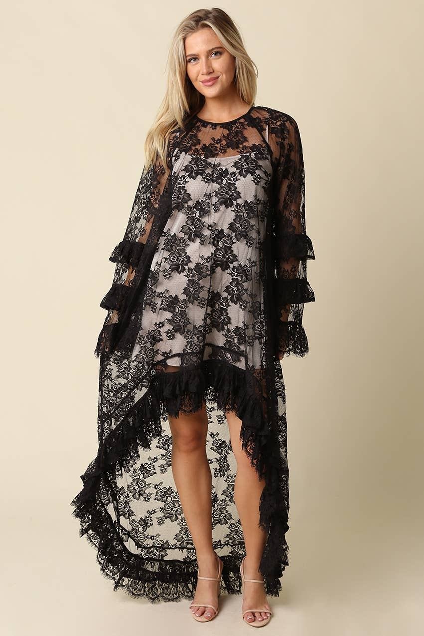 The Willa High-Low Lace Tiered Dress
