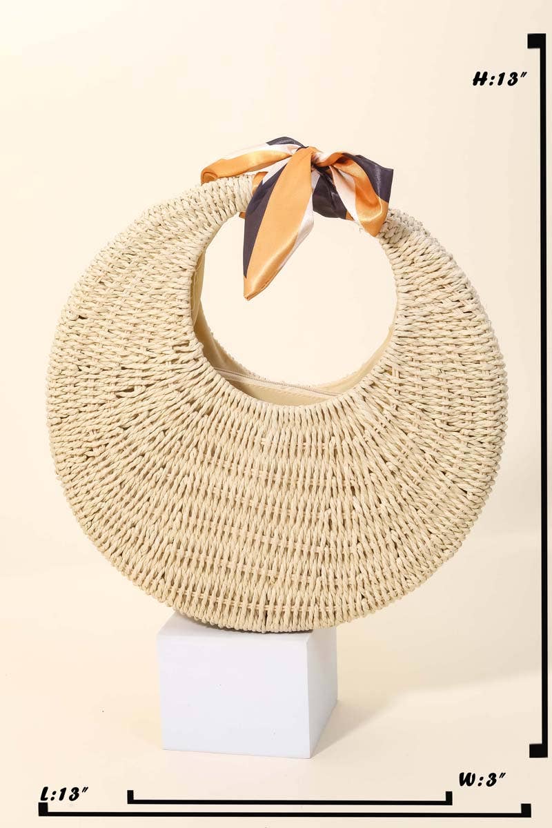Round Straw Braided Circle Bag