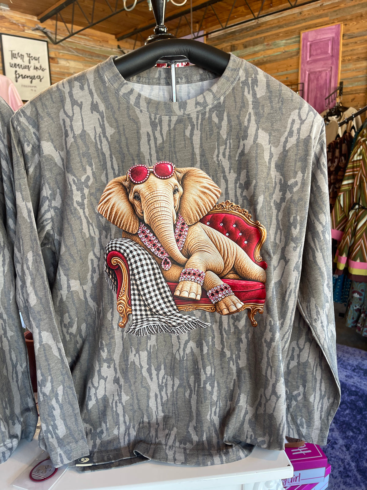 Boujee Gameday Camo Long Sleeve Tee