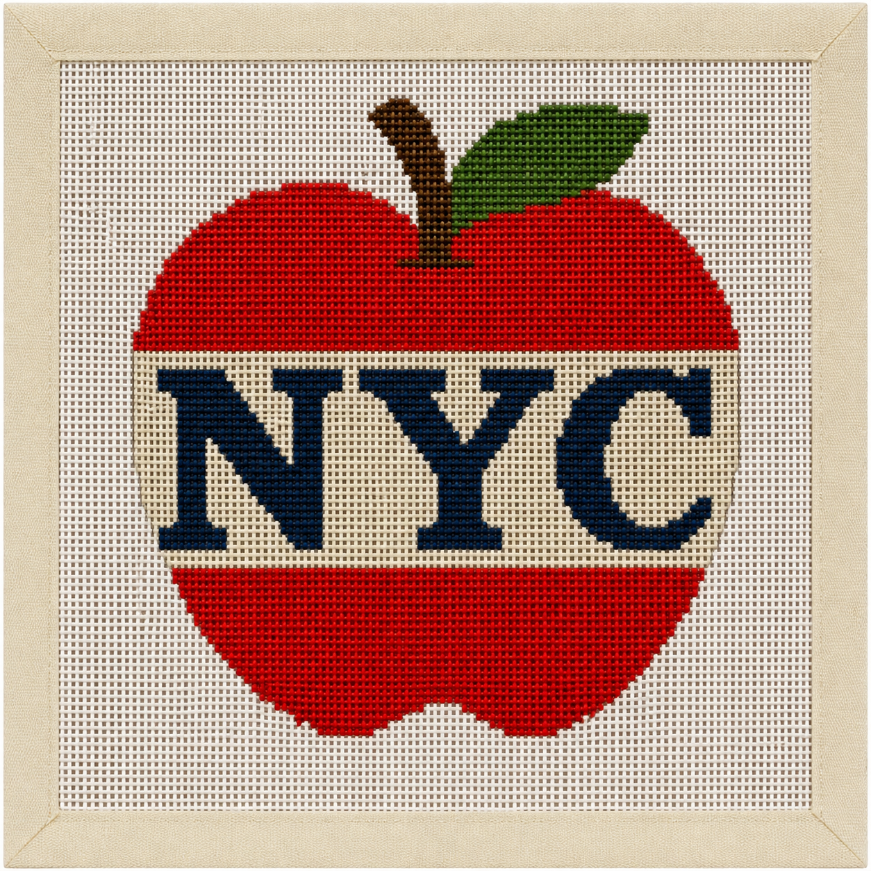 NYC Apple Printed Needlepoint Canvas