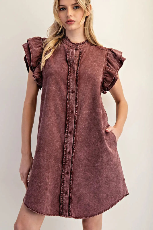 Wine and Dine Mineral Washed Dress