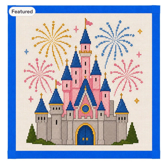 Fireworks Over the Castle Needlepoint Canvas