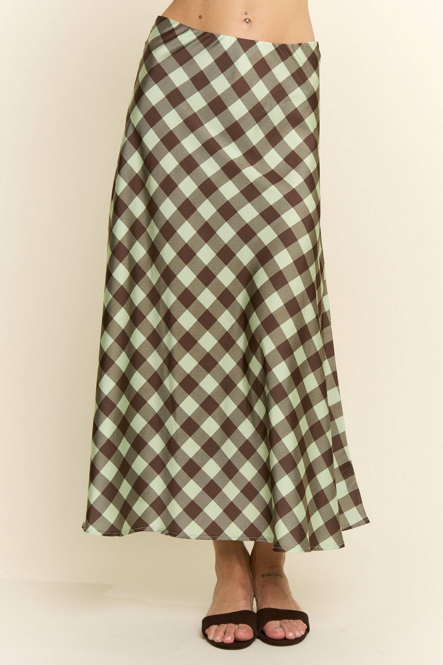 Check Print MIDI Skirt