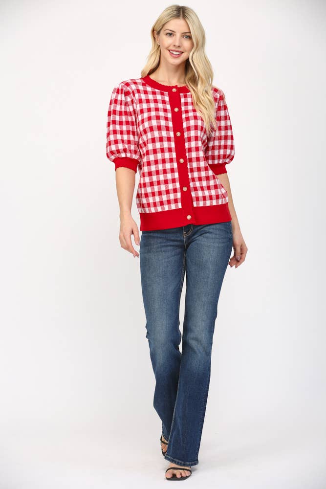 Love Me Always Gingham Cardigan