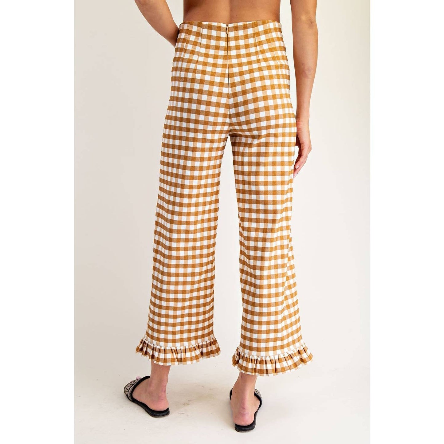 Gingham Straight Leg Pants