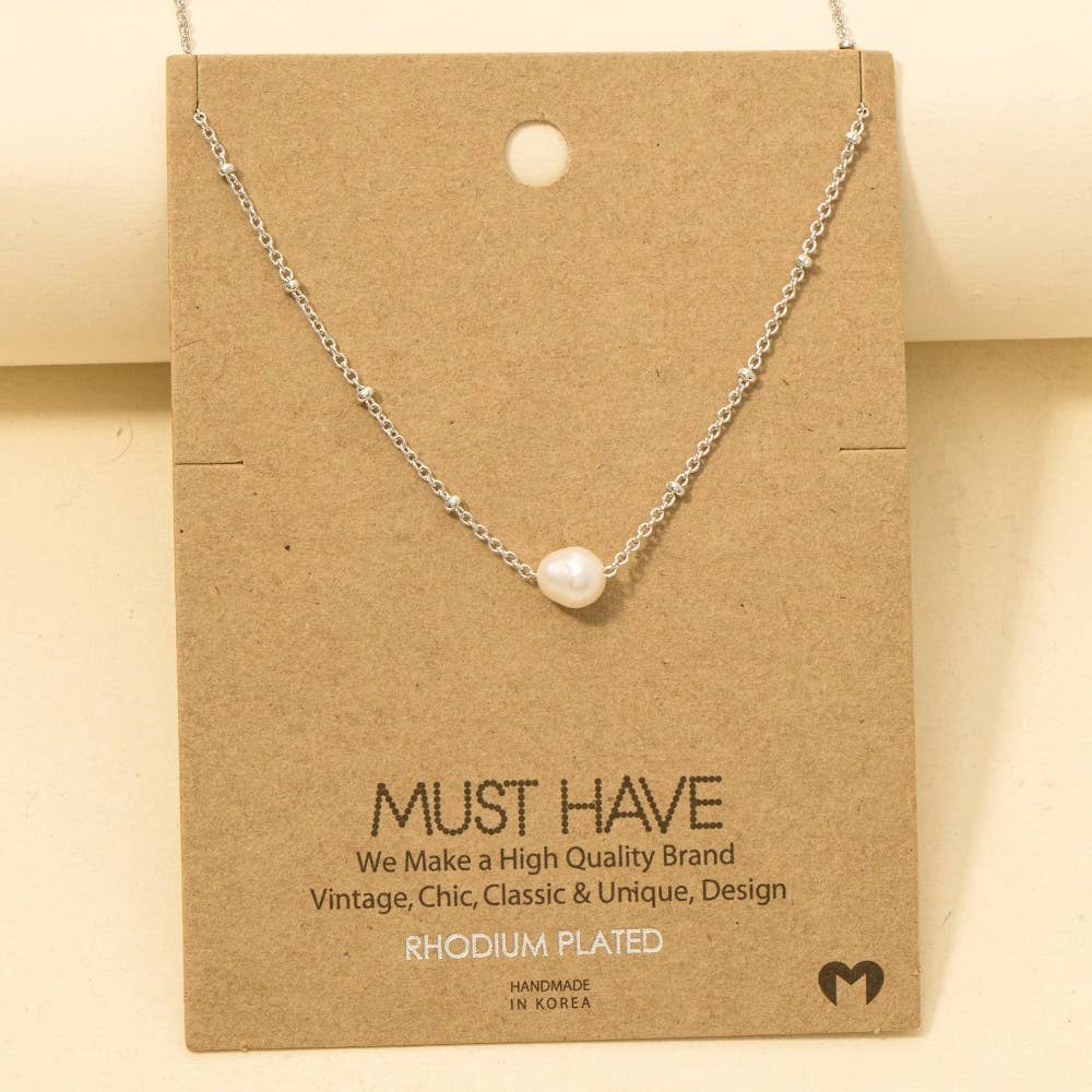Gold Dipped Pearl Pendant Necklace