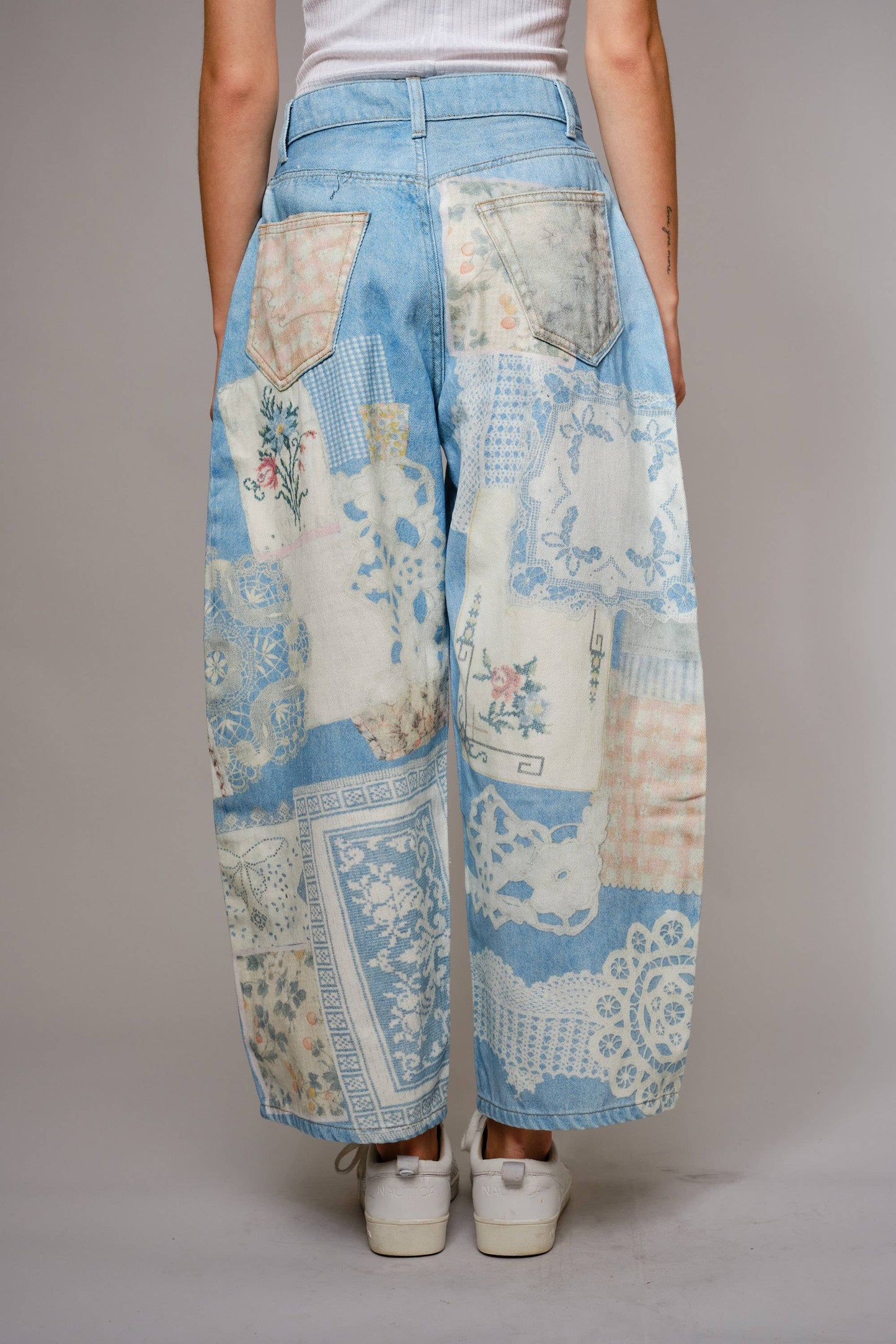 Needlepoint Inspired Denim Pant