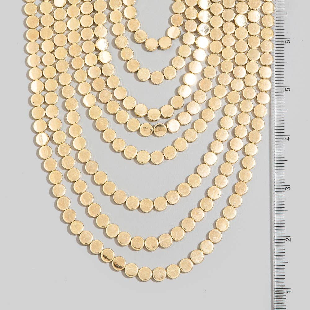 Multi Layered Mini Circle Link Chunky Statement Necklace
