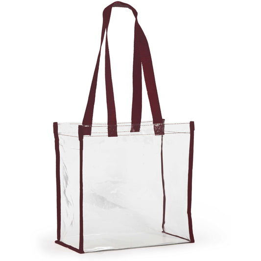 Clear Stadium Tote - Maroon: Maroon