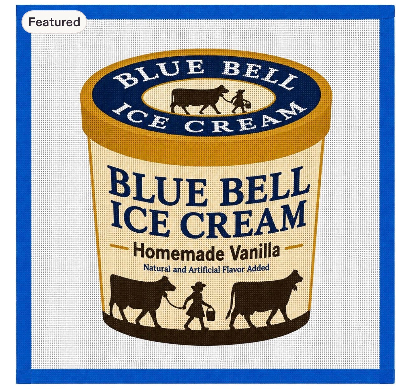 Blue Bell Ice Cream Needlepoint Canvas