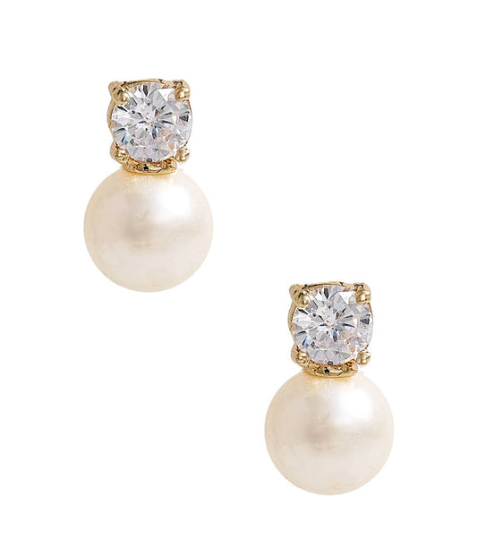 Carolyn Rhinestone and Pearl Stud