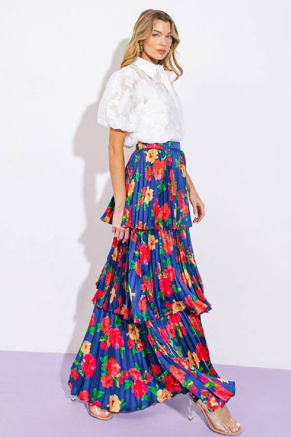 Fields of Floral Tiered Skirt