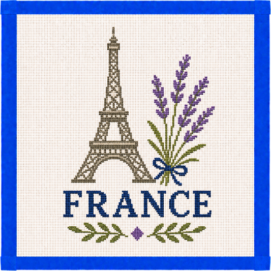 France Travel Needlepoint Canvas