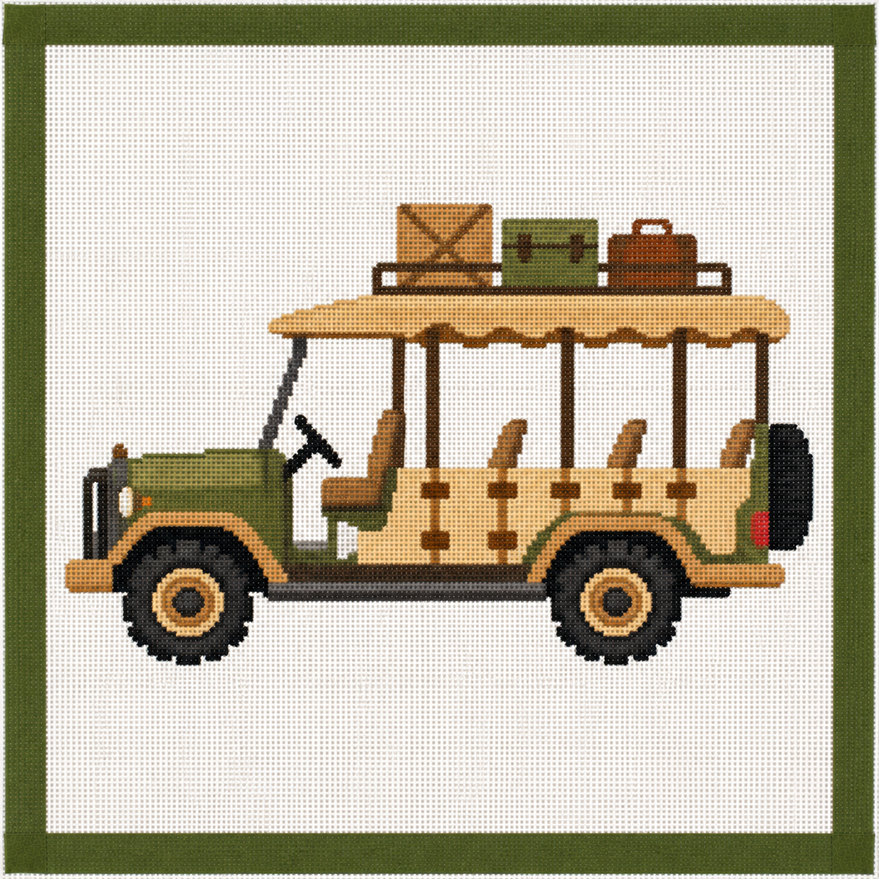 Safari Truck Needlepoint Canvas